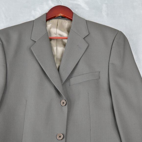 Calvin Klein Blazer Men's 38R Beige Gray Wool Sport Coat Jacket - Picture 4 of 12